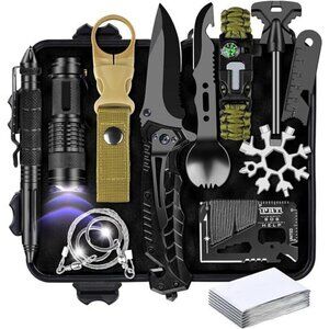 Survival Gear Equipment Kit Men Camping Hunting Hiking Outdoor Gear 28 in 1